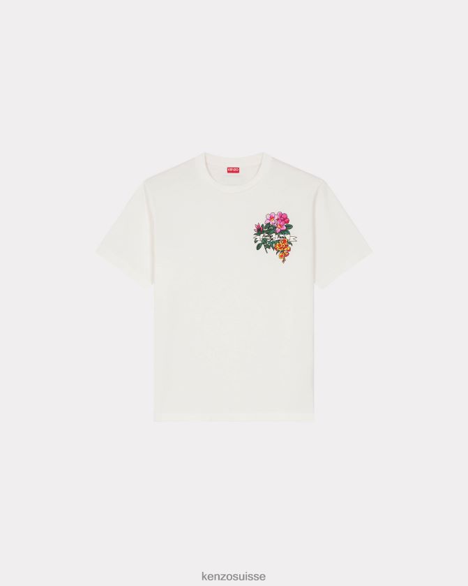 Kenzo T-shirt "tatouage de fleurs aloha" Hommes blanc cassé D2804X92 vêtements