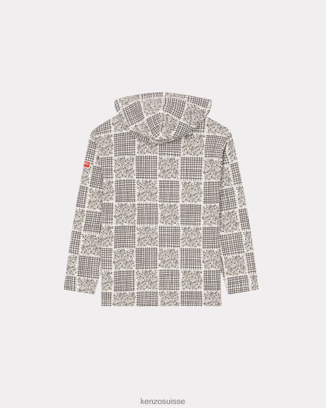Kenzo t-shirt ample à capuche patchwork Hommes blanc cassé D2804X125 vêtements