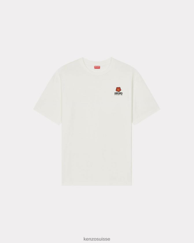 Kenzo t-shirt avec écusson de fleur de boke Hommes blanc D2804X62 vêtements