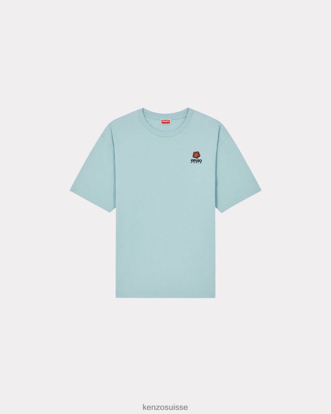 Kenzo t-shirt avec écusson de fleur de boke Hommes bleu ciel D2804X363 vêtements
