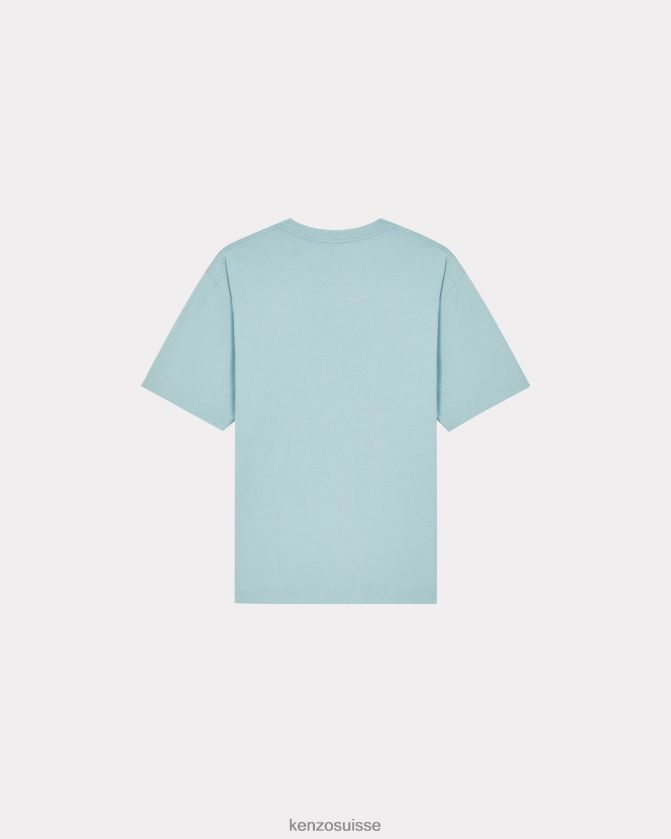 Kenzo t-shirt avec écusson de fleur de boke Hommes bleu ciel D2804X363 vêtements