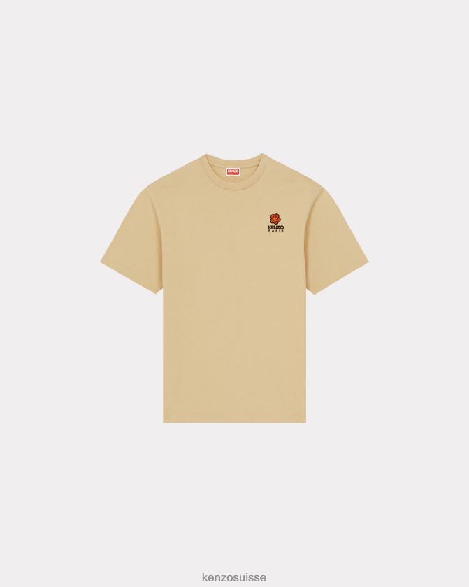 Kenzo t-shirt avec écusson de fleur de boke Hommes chameau D2804X251 vêtements