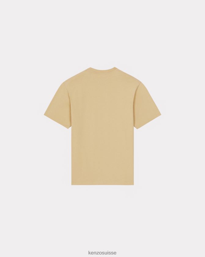Kenzo t-shirt avec écusson de fleur de boke Hommes chameau D2804X251 vêtements