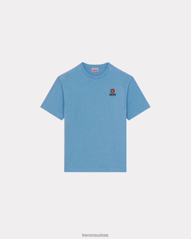 Kenzo t-shirt avec écusson de fleur de boke Hommes cyan D2804X207 vêtements