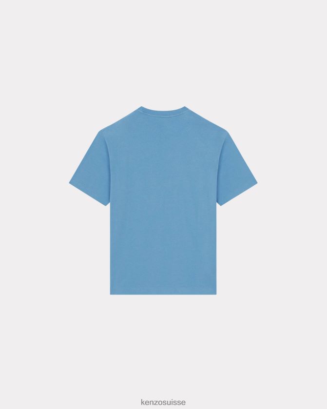 Kenzo t-shirt avec écusson de fleur de boke Hommes cyan D2804X207 vêtements