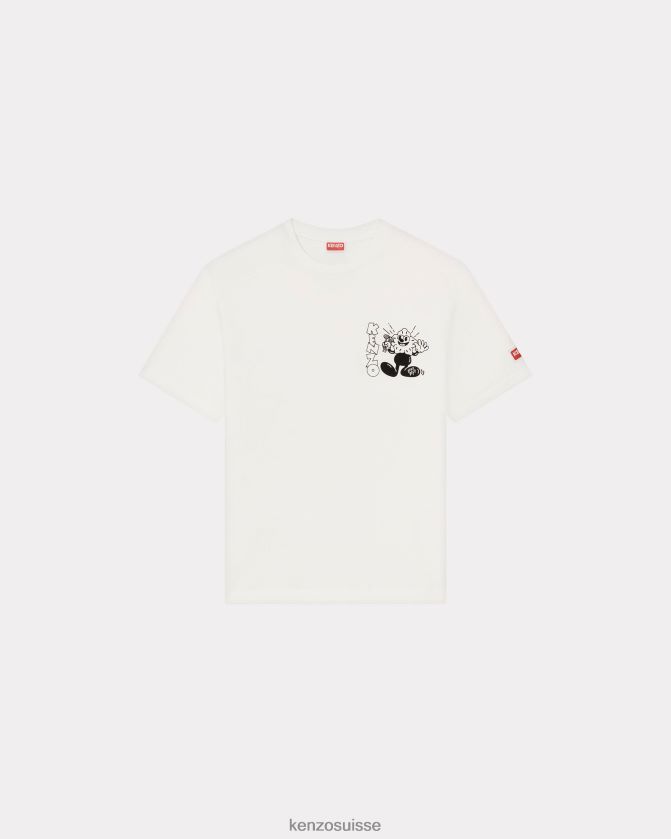 Kenzo t-shirt boké Hommes blanc cassé D2804X31 vêtements