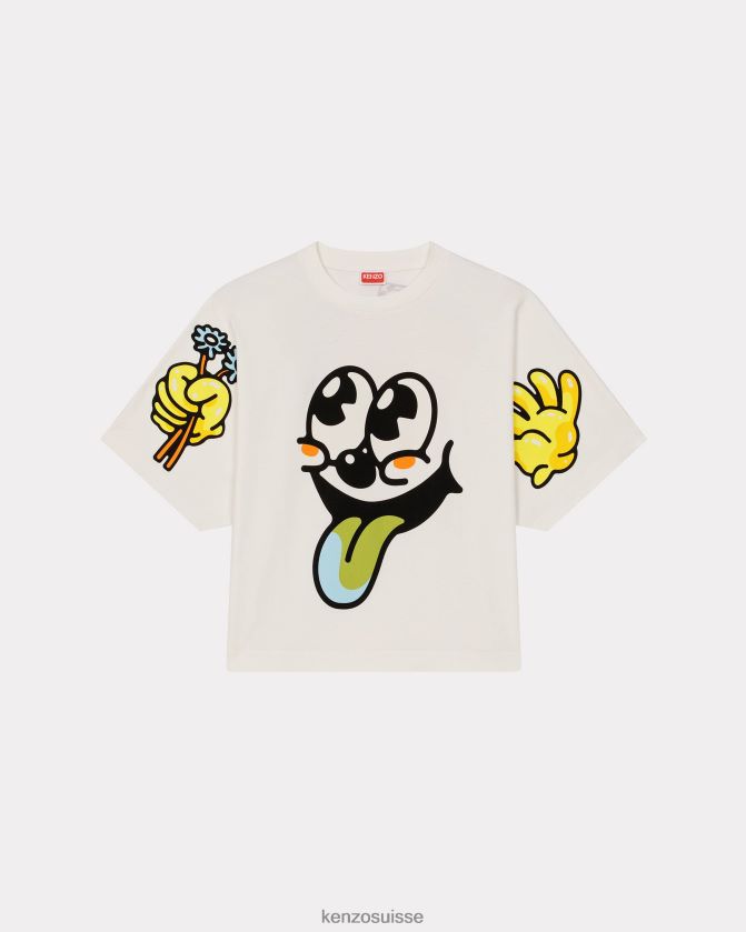 Kenzo t-shirt boxy 'boke Hommes blanc cassé D2804X340 vêtements