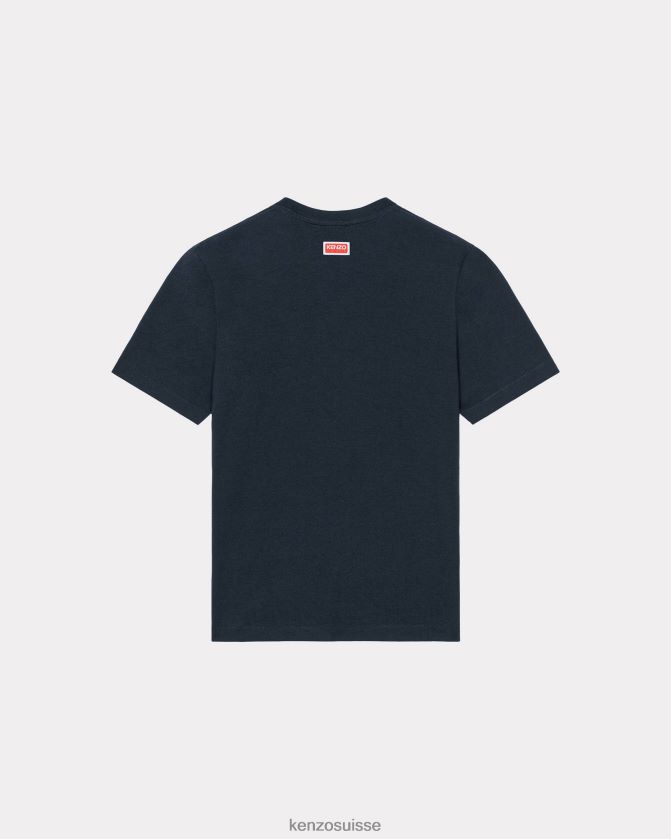 Kenzo t-shirt fleur de boké Hommes bleu nuit D2804X60 vêtements
