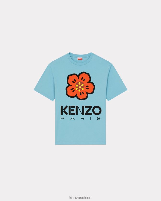 Kenzo t-shirt fleur de boké Hommes cyan D2804X175 vêtements