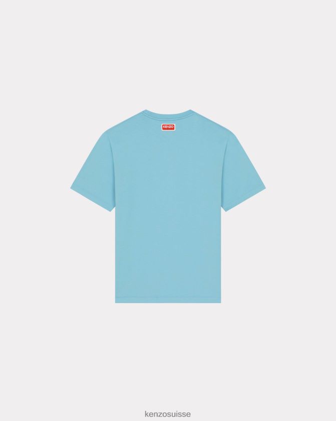 Kenzo t-shirt fleur de boké Hommes cyan D2804X175 vêtements