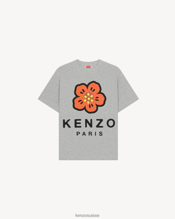 Kenzo t-shirt fleur de boké Hommes gris perle D2804X43 vêtements