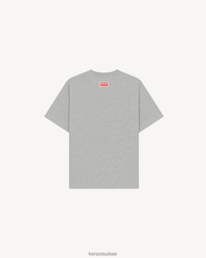 Kenzo t-shirt fleur de boké Hommes gris perle D2804X43 vêtements
