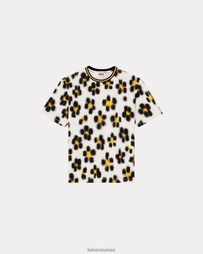 Kenzo t-shirt hana léopard Hommes blanc cassé D2804X199 vêtements