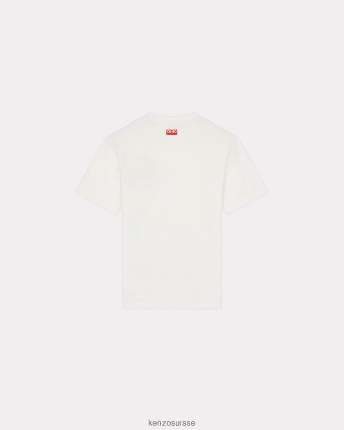 Kenzo t-shirt éléphant de la jungle universitaire Hommes blanc cassé D2804X65 vêtements