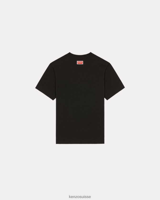 Kenzo t-shirt éléphant de la jungle universitaire Hommes noir D2804X174 vêtements