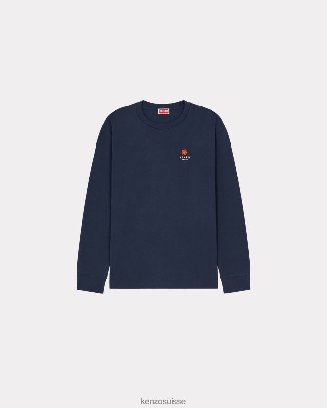 Kenzo t-shirt à manches longues "fleur de boke" Hommes bleu nuit D2804X238 vêtements