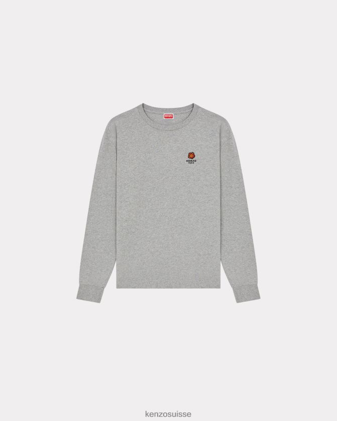 Kenzo t-shirt à manches longues "fleur de boke" Hommes gris perle D2804X315 vêtements