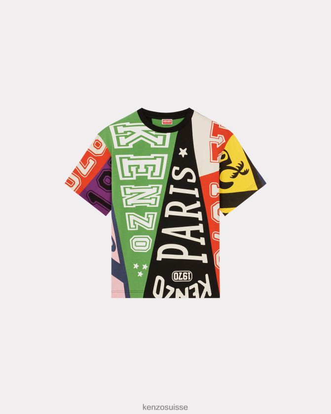 Kenzo t-shirt oversize avec drapeau Hommes multicolore D2804X30 vêtements