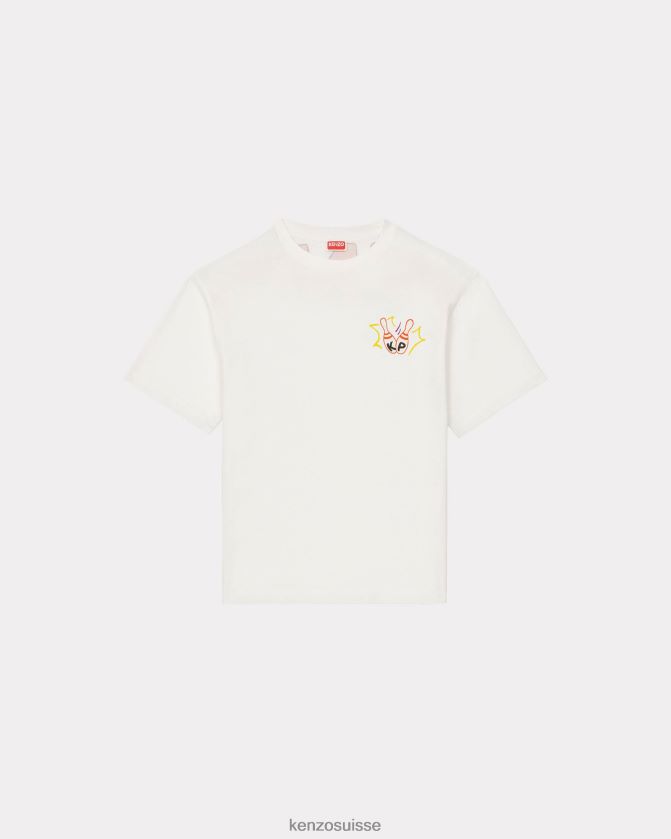 Kenzo t-shirt oversize "bowling" Hommes blanc cassé D2804X98 vêtements
