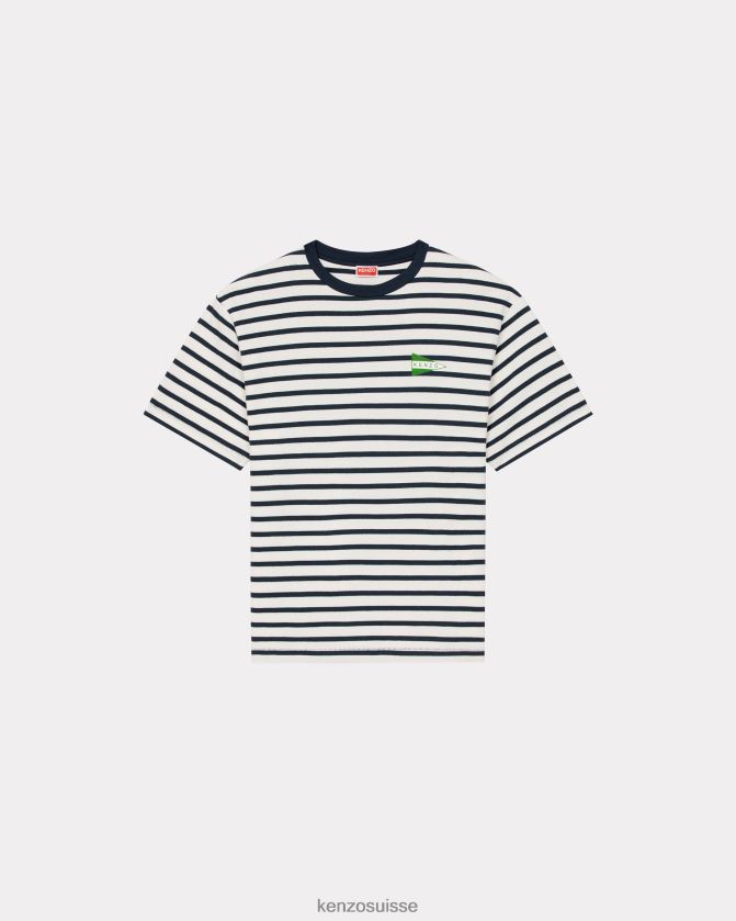 Kenzo t-shirt oversize à rayures nautiques Hommes bleu nuit D2804X2 vêtements