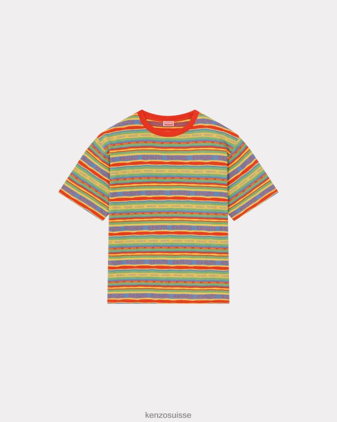 Kenzo t-shirt oversize à rayures surf Hommes jaune doré D2804X230 vêtements
