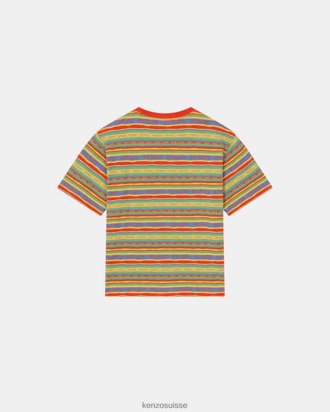 Kenzo t-shirt oversize à rayures surf Hommes jaune doré D2804X230 vêtements