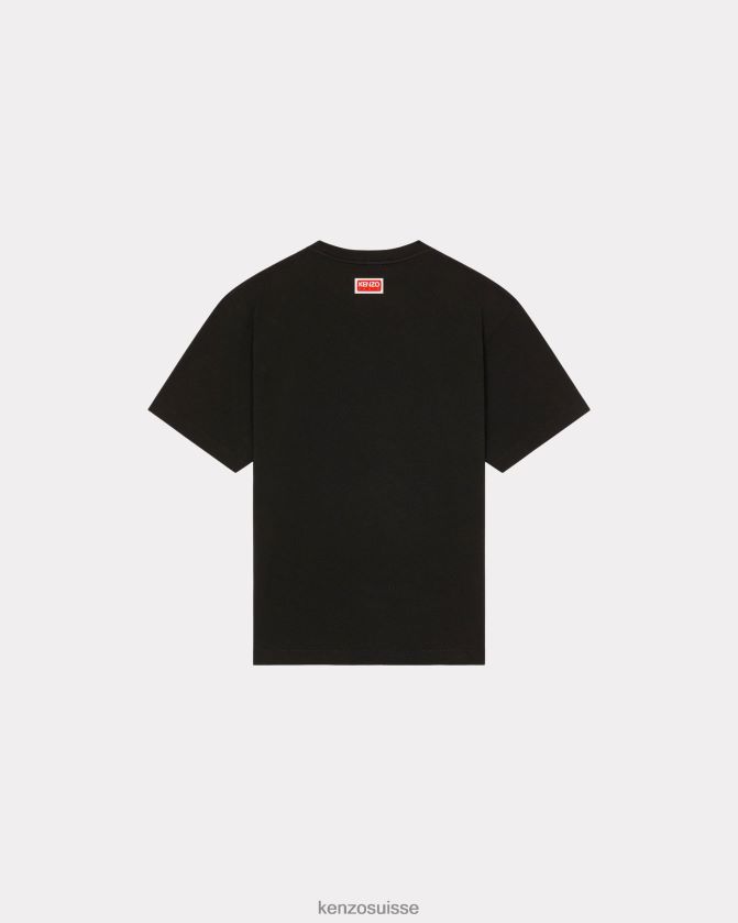 Kenzo t-shirt oversize 'varsity jungle' d'éléphant Hommes noir D2804X352 vêtements