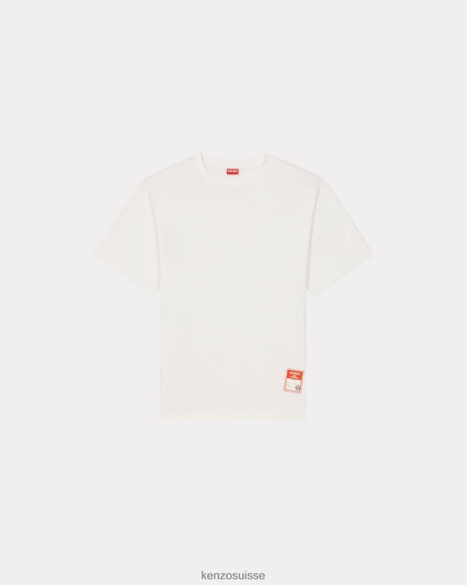 Kenzo t-shirt oversize "vintage label" Hommes blanc cassé D2804X89 vêtements