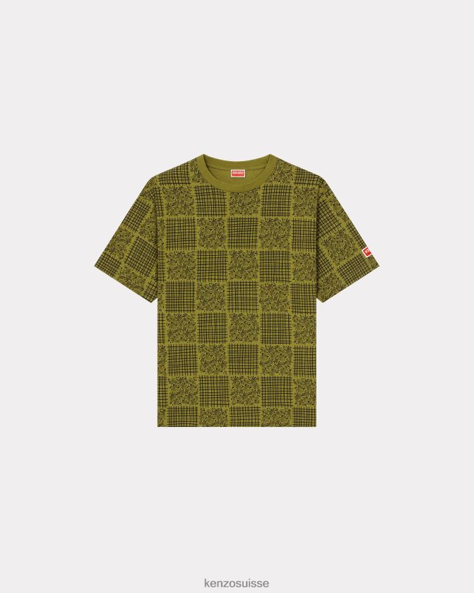 Kenzo t-shirt patchwork Hommes kaki D2804X242 vêtements