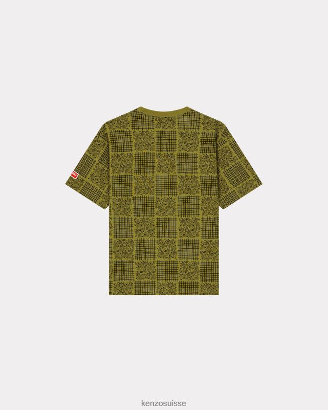 Kenzo t-shirt patchwork Hommes kaki D2804X242 vêtements