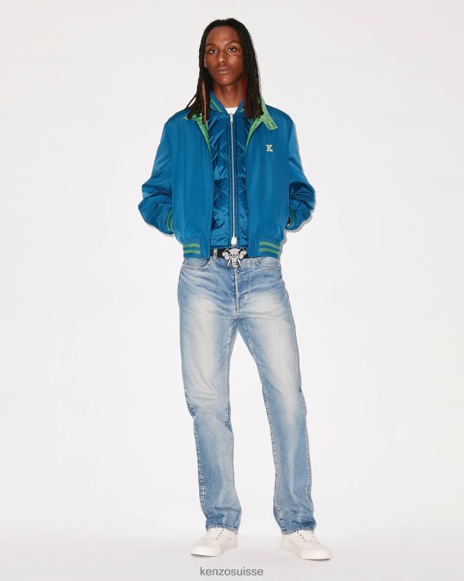 Kenzo Veste harrington 2 en 1 « pixel » Hommes bleu canard D2804X33 vêtements