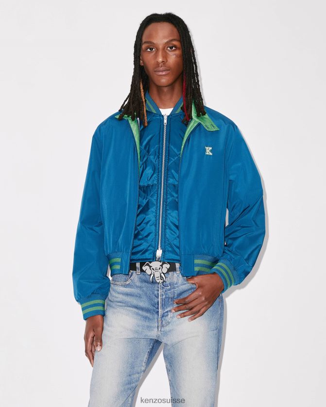 Kenzo Veste harrington 2 en 1 « pixel » Hommes bleu canard D2804X33 vêtements