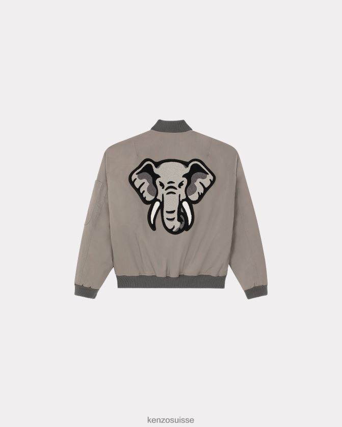 Kenzo blouson aviateur éléphant Hommes gris brumeux D2804X333 vêtements