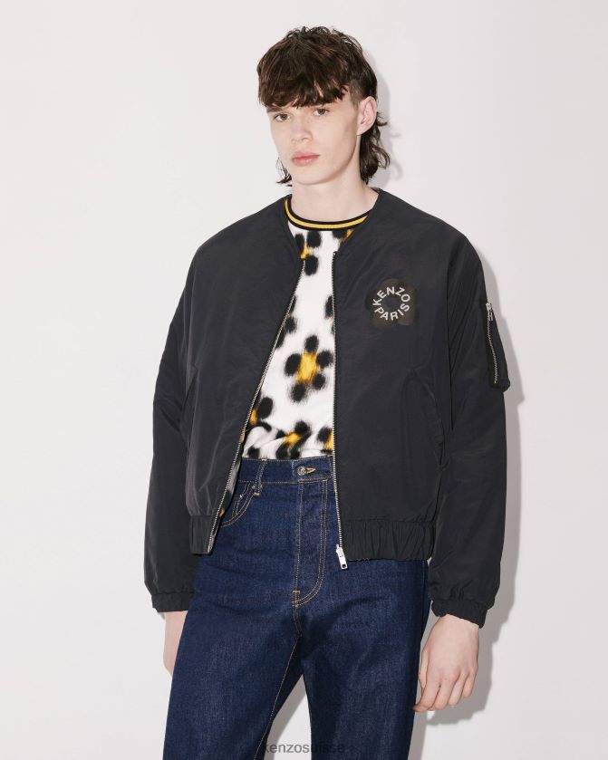 Kenzo blouson aviateur réversible Hana léopard Hommes noir D2804X128 vêtements