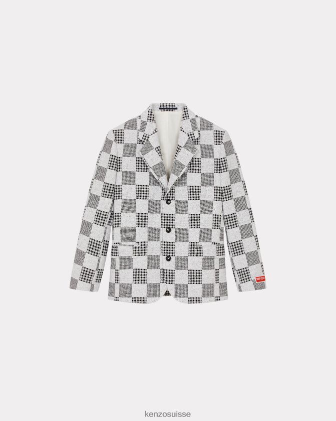 Kenzo veste à carreaux Hommes bleu nuit D2804X256 vêtements