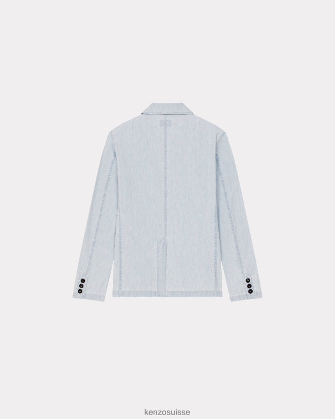 Kenzo veste de travail en jean Hommes denim bleu décoloré D2804X119 vêtements