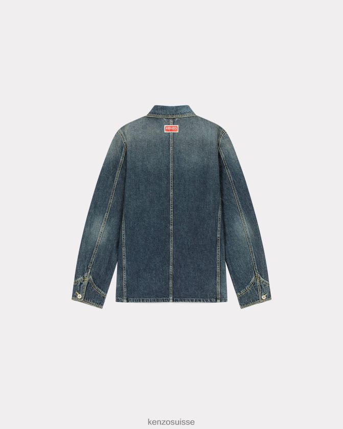 Kenzo veste de travail en jean Hommes denim bleu pierre foncé D2804X46 vêtements