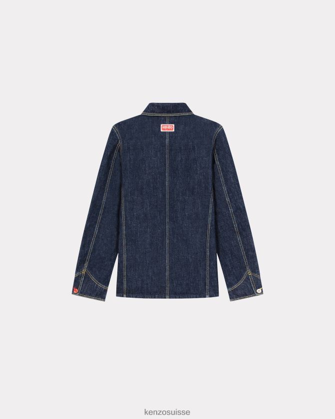 Kenzo veste de travail en jean Target Hommes rincer le denim bleu D2804X359 vêtements