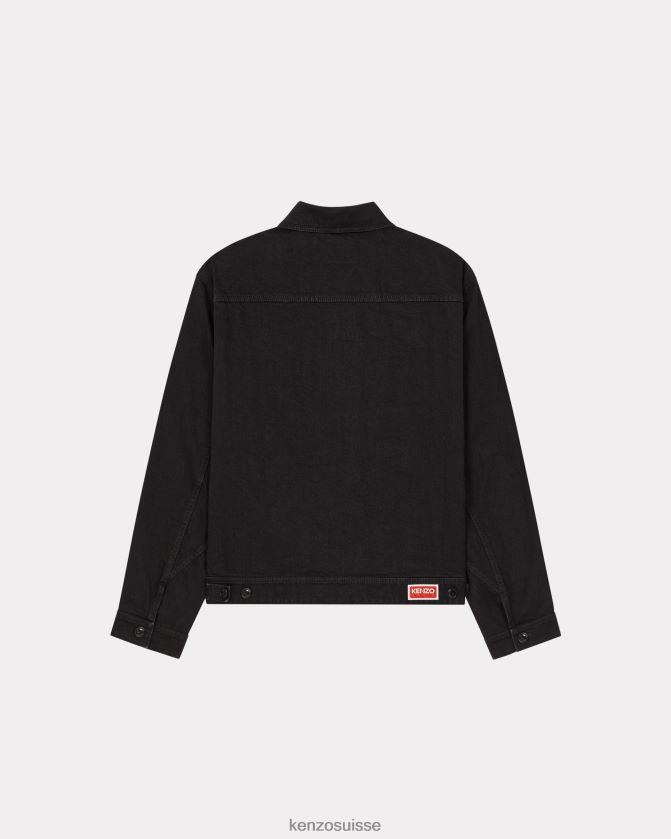 Kenzo veste en jean Hommes rincer le denim noir D2804X348 vêtements