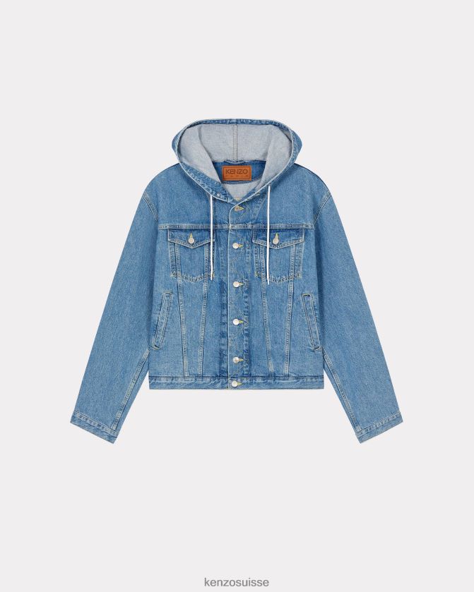 Kenzo veste en jean à capuche Hommes bleu D2804X335 vêtements