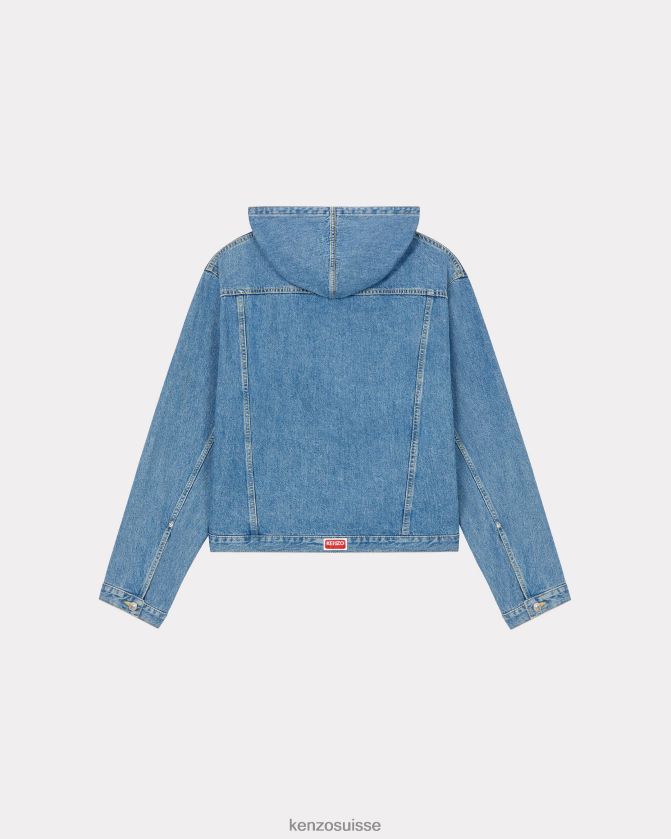 Kenzo veste en jean à capuche Hommes bleu D2804X335 vêtements