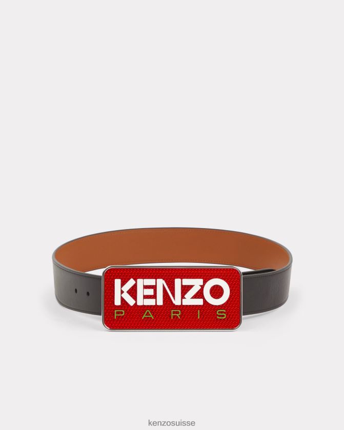 Kenzo ceinture large réversible en cuir paris unisexe noir D2804X860 accessoires