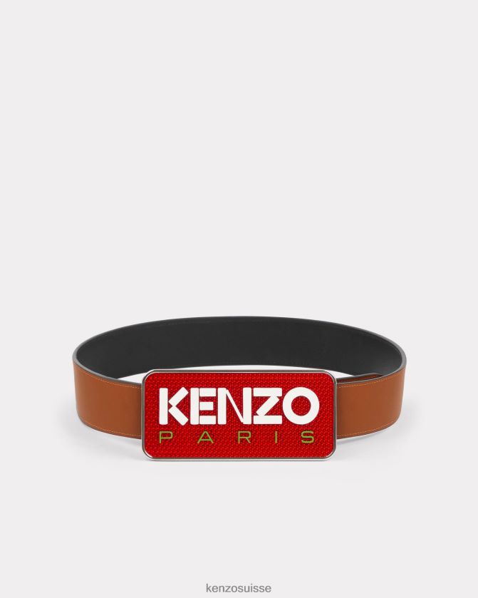 Kenzo ceinture large réversible en cuir paris unisexe noir D2804X860 accessoires