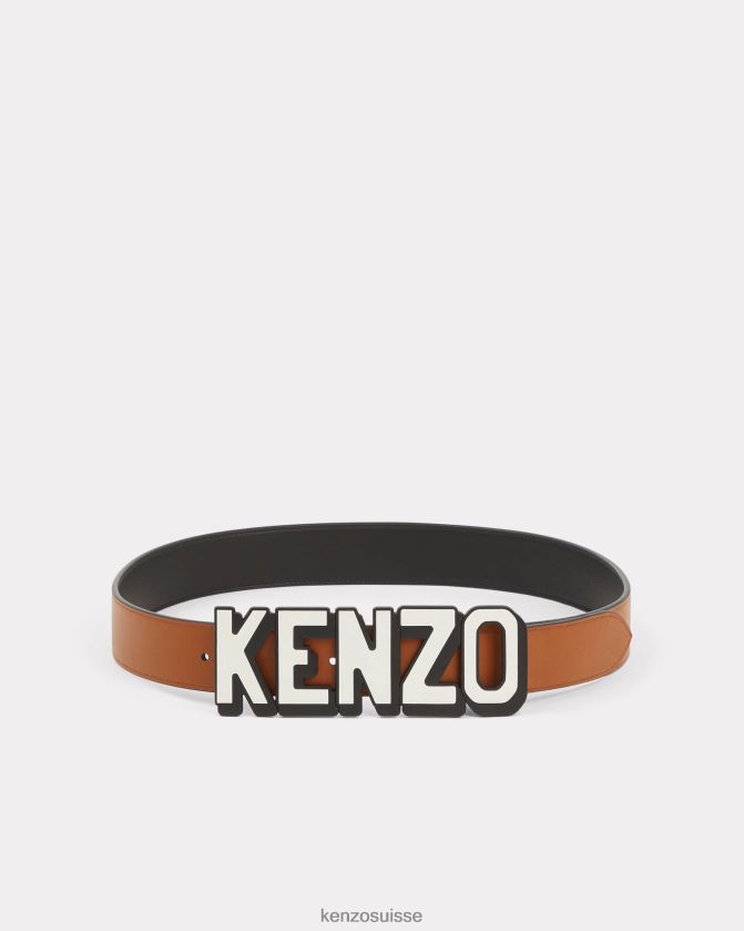 Kenzo ceinture large réversible en cuir paris unisexe noir D2804X861 accessoires
