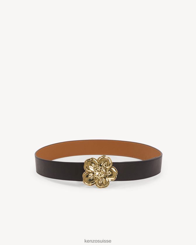 Kenzo ceinture réversible large fleur de boke m unisexe noir D2804X806 accessoires