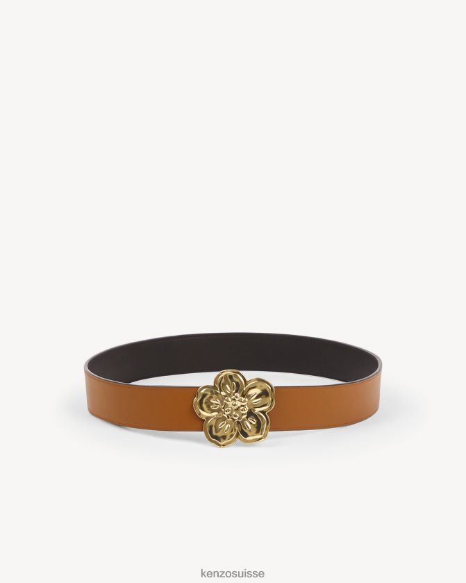 Kenzo ceinture réversible large fleur de boke m unisexe noir D2804X806 accessoires