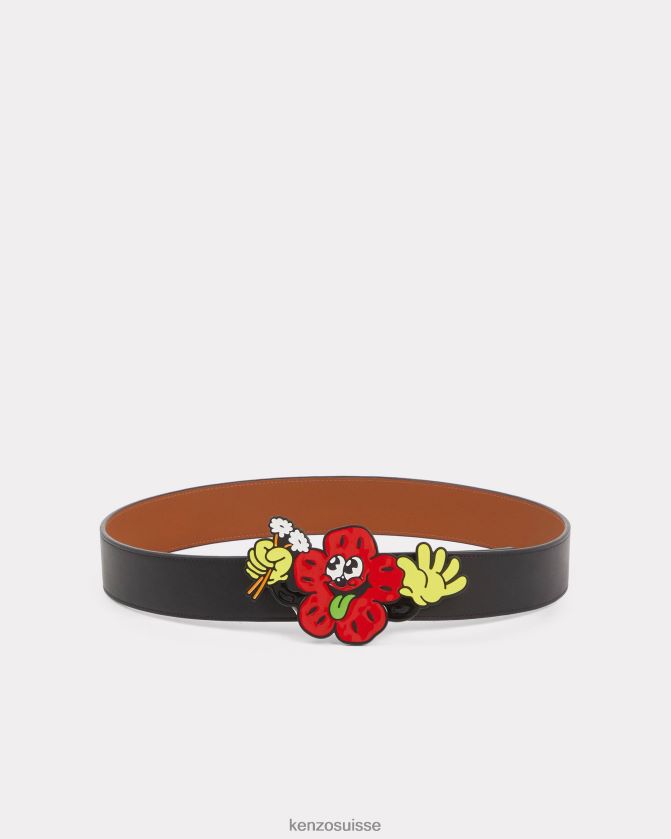 Kenzo large ceinture réversible en cuir boke unisexe noir D2804X862 accessoires