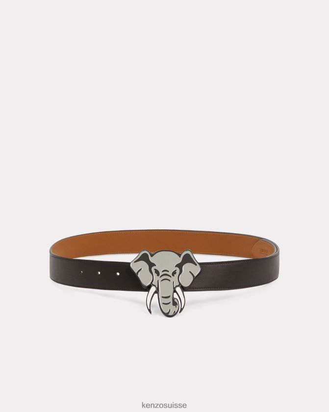 Kenzo large ceinture réversible en cuir éléphant unisexe noir D2804X864 accessoires