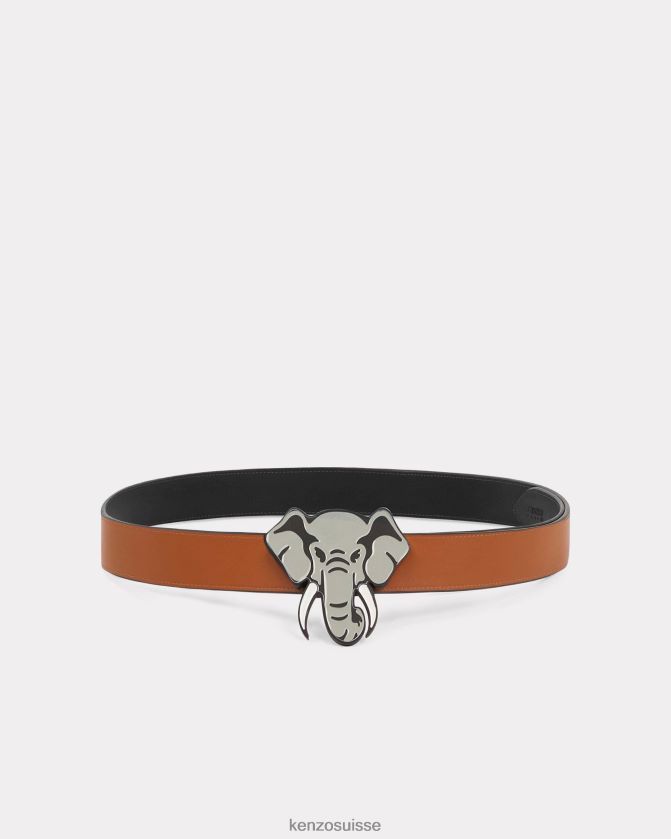 Kenzo large ceinture réversible en cuir éléphant unisexe noir D2804X864 accessoires