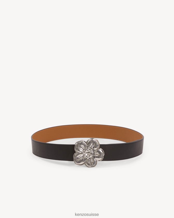 Kenzo large ceinture réversible à fleurs boke unisexe noir D2804X857 accessoires